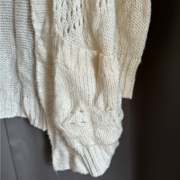 Cream Cardigan w/ Pockets - Picture 2 of 3